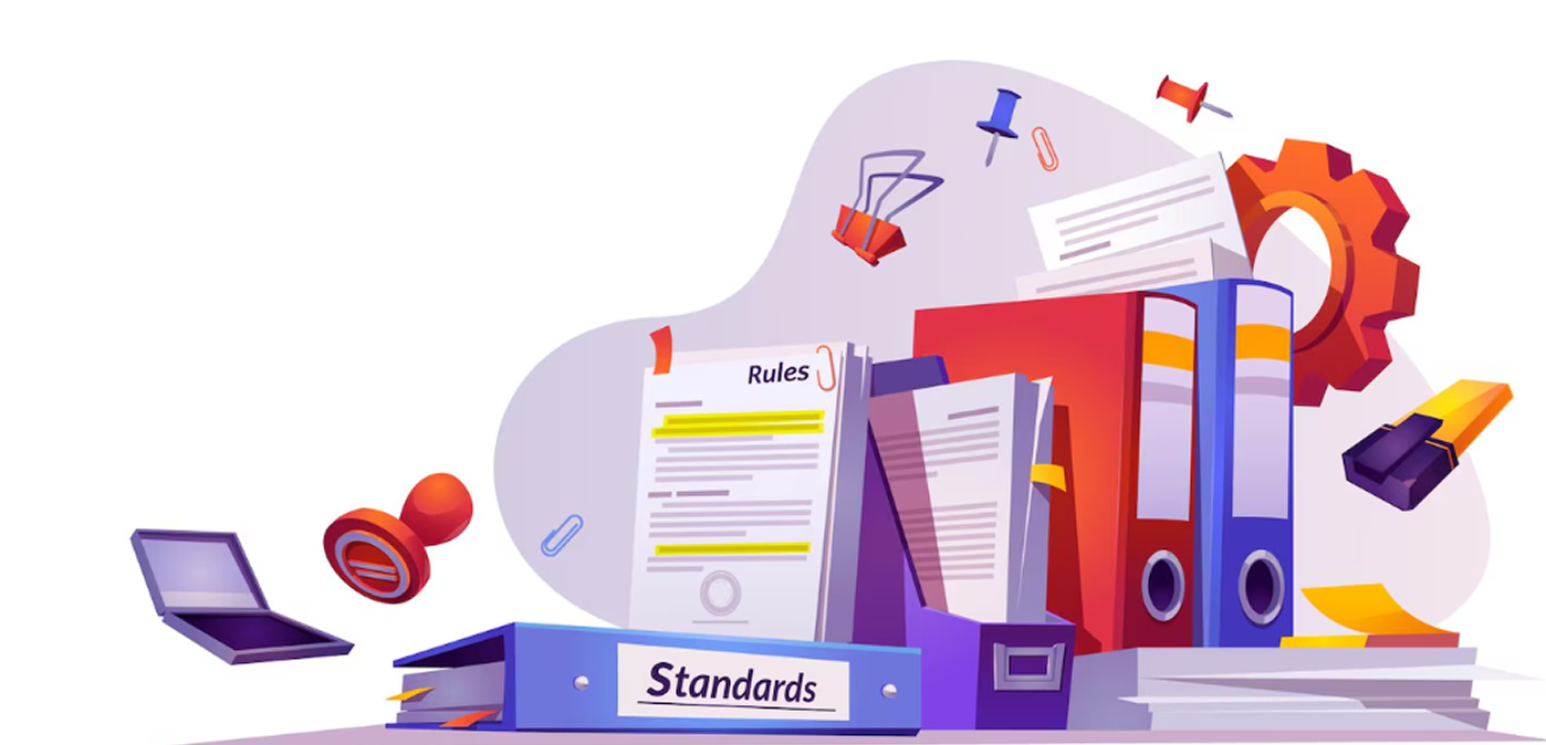 Compliance standards and rules graphic layout